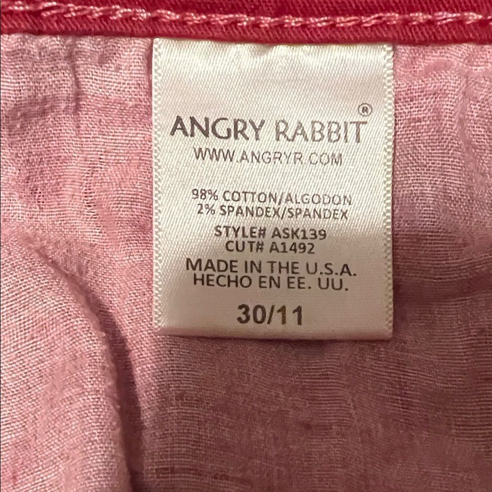 Angry Rabbit Women's Vibrant Red Jeans. Size 30 - Picture 3 of 7